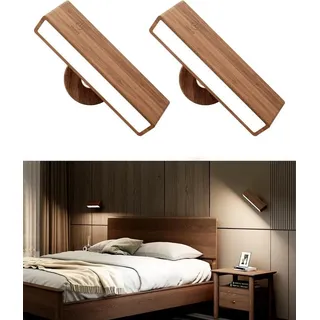 YiLaie LED Wandleuchte Innen 2 Stück, Wandleuchte ohne Stromanschluss, Akku Wandlampe Kabellos Dimmbar Touch Control, 360° Drehbare Magnetische Wandlampe für Schlafzimmer Wohnzimmer
