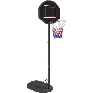 sportnow Basketballkorb mit Ständer, 170-230 cm Höhenverstellbar Basketballständer mit Bruchsicherer Rückwand und Rädern, Basketballanlage - Schwarz