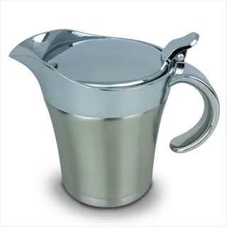 Hi Edelstahl Thermo Sauciere, Soßenkanne mit Klappdeckel (400ml) - Doppelwandig Ideal zum Abendessen, Restaurants, Partys und zu Weihnachten
