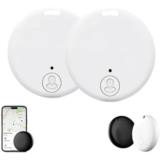 2 Stück Safesync GPS Tracker, Bluetooth-Tracker, GPS Tracker für Katzen und Hunde, Schlüsselfinder funktioniert, kabelloser intelligenter Tracker, Anti-Verlust-Alarm-Sensor, Standort-Tracker (Weiß)