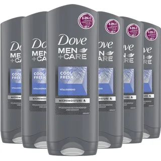 Dove Men+Care Cool Fresh Duschbad für Körper, Gesicht und Haar mit MicroMoisture 250 ml 6 Stück