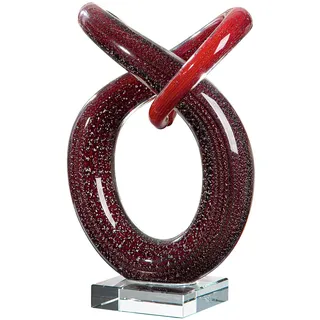 GILDE GLAS art Glas Art Skulptur Curvum - rot - Höhe 24cm - Glas - Dekorative Glasfigur für Zuhause oder Büro