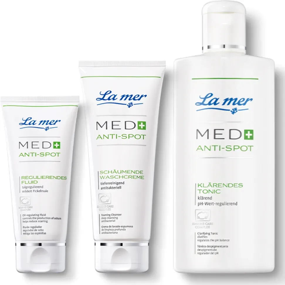 La mer Sparset MED+ Anti Spot Fluid 50 ml + Waschcreme 100 ml + Tonic 200 ml