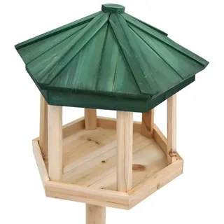 vidaXL Vogelfutterhaus mit Ständer Tanne Massivholz 33x106 cm