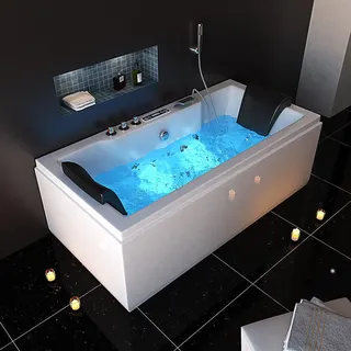 Home Deluxe LAGUNA M Eckbadewanne 180 x 90 cm (inkl. Radio, Heizung, Lichttherapie)