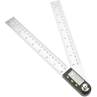 Akozon Winkelmesser Lineal, 0-200mm Edelstahl Elektronischer Winkelmesser Goniometer Gehrungslehre 0-360° Digital Winkelschmiege mit Feststellfunktion für Holzarbeiten, Heimarbeit