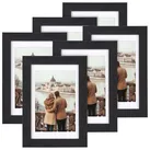 6er-Set Bilderrahmen mit robustem Acrylglas, 10 x 15 cm, A6, schwarz