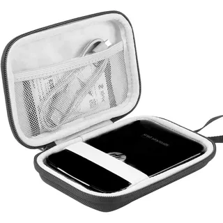 Khanka Hart Tasche für HP Sprocket Select & Plus 2nd/1st Edition Sofortbilddrucker Mobiler Fotodrucker und HP Zink Fotopapier 5,8 x 8,7 cm.(Schwarz/Weiß)