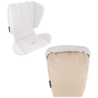 Twistshake Sitzauflage und Fußsack Set für Tour Kinderwagen, Beige, 78488