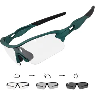 Eninedeuisou Fahrradbrille Selbsttönend Sonnenbrille Herren Damen Sportbrille UV400 Schutz für Schnelle Mtb Laufen Radfahren Baseball Outdoorsport Fahrrad