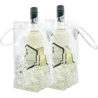 ice bag 2 x Flaschenkühler - klar/duchsichtig - 11x11x26 cm
