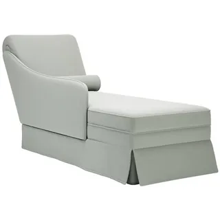 vidaXL Chaiselongue mit Nackenrolle und Rechter Armlehne Hellgrau Samt