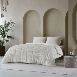 Zelesta Groovebed Bettdecke - Waschbare bettdecke ohne Bezug - Teddy Bettwäsche winterdecke und Sommer-Bettdecke warm Duvet - 4 Jahreszeiten - Fluffy (Cream, 200x200 cm)