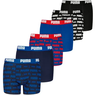 Puma Boxershort 6er Pack in Schwarz/Blau/Rot | Gr.: 158/164