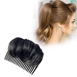 Unsichtbares Flauschiges Haarpolster, Bump Up Comb Clip Haarknoten, Bump It Up Volumen Haar Basis, Haarverdickung Flauschige Perücke Haarpolster Haarbasis Bump Styling Insert Tool DIY(Schwarz)