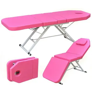 PVC Klappmassagebett Spa Salon Schönheitsbett Massagebett Massagestuhl Kosmetikliegen Pink