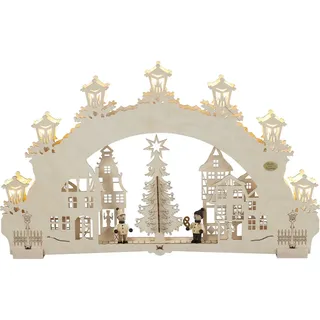 SAICO GmbH Seiffen Saico Lichterbogen 3D Auf dem Weihnachtsmarkt 52 x 32 x 4,5 cm