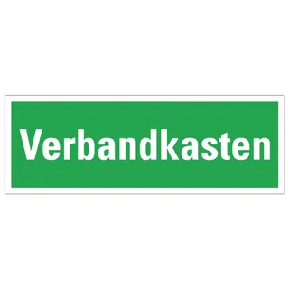 Aufkleber Hinweis Zusatzzeichen Rettungsweg Notausgang Notausstieg Schild Folie selbstklebend | Variante wählbar | 297x105mm Made in Germany, Größe: Verbandskasten