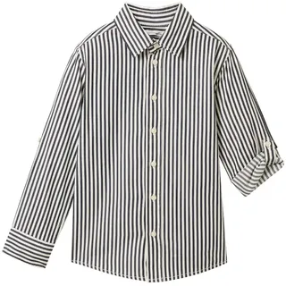 Tom Tailor Jungen Gestreiftes Hemd mit Turn-up-Ärmeln, blau, Gestreift, Gr. 116/122