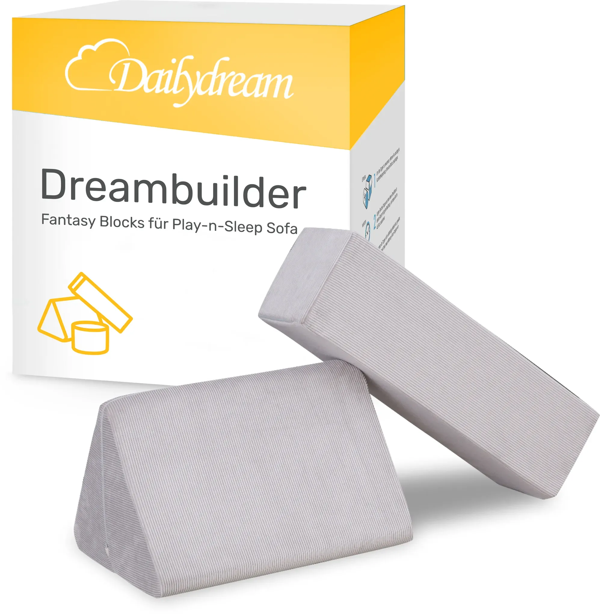Fantasy Blöcke – Erweiterung für das Dailydream Spiel- und Schlafsofa, Grau