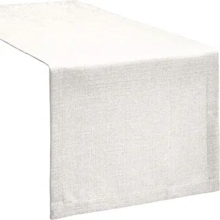 Erwin Müller Tischwäsche, Tischläufer Uni, Krefeld Creme Größe 40x170 cm - fleckabweisend, schmutzunempfindlich und leicht zu reinigen, Leinen-Optik (weitere Farben, Größen)