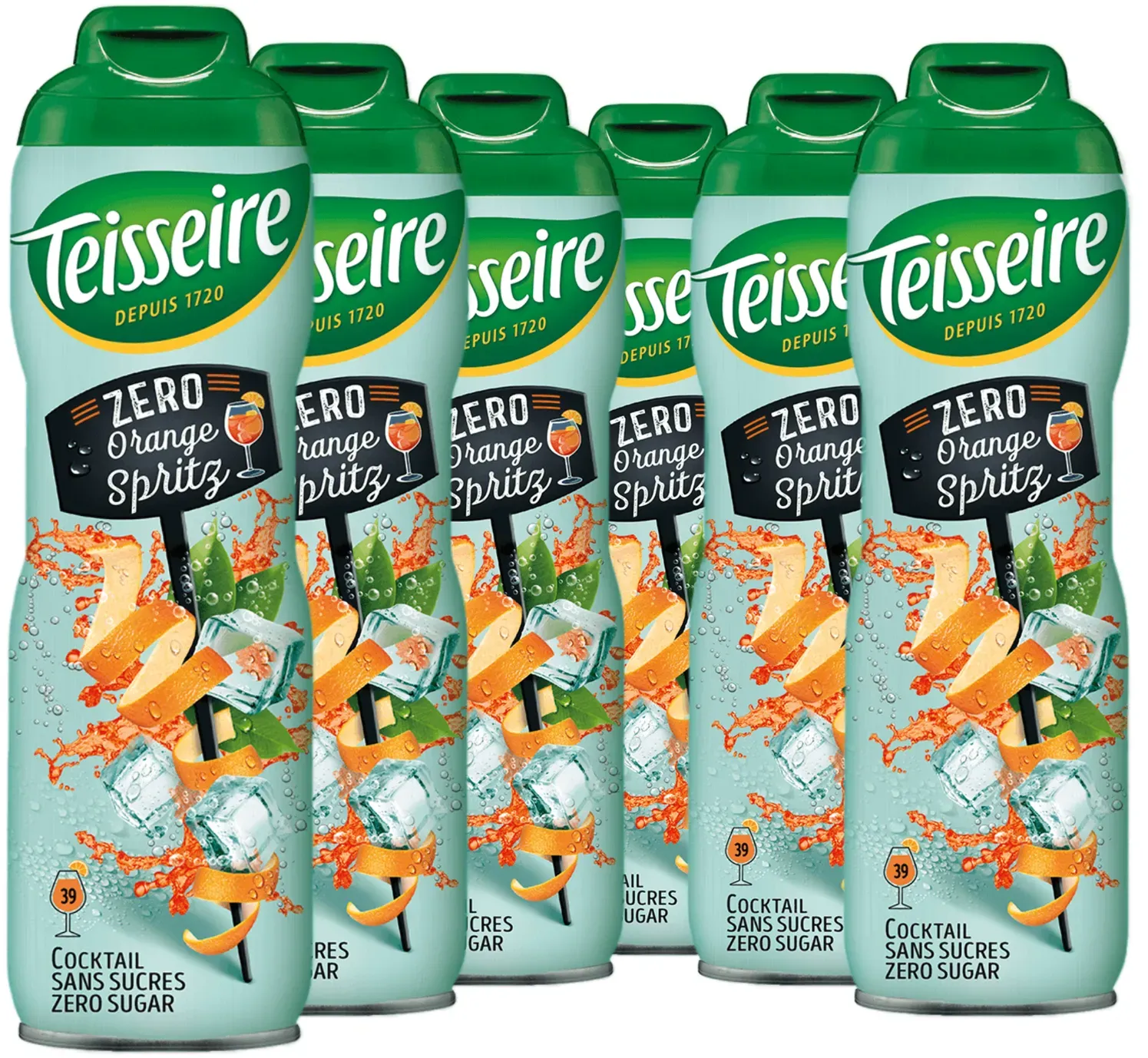6 × Teisseire Cocktail Zero Sirup Orange Spritz 600ml