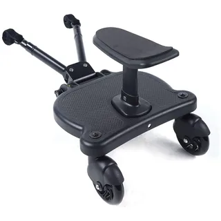 HINOPY - Kinderwagen Pedaladapter, Universal Buggy board Kiddyboard Bis 25KG Mit Sitz Trittbrett Für Kinderwagen
