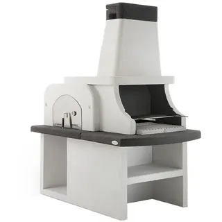 Palazzetti Bastia - Kombi-Grillkamin mit Holzbackofen aus Betonstein