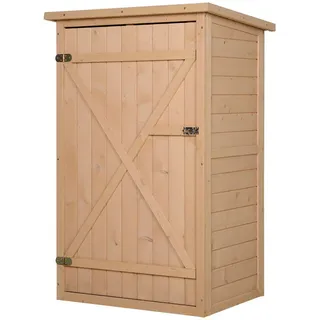Outsunny Geräteschuppen mit Regalböden Naturholz