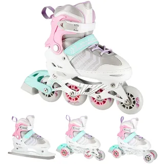 Nils Extreme 4in1 Inliner Eishockey Kufe Beverly Rosa 39-43