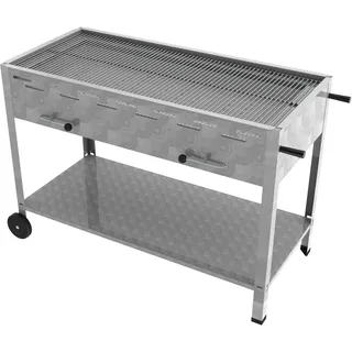 ChattenGlut Professional 6er Holzkohle Bräter Standgerät mobil Grill mit Rost 1140x530x800mm