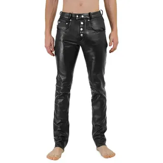BOCKLE Lederhose Bockle® Big Cheeker Free Button Lederhose Lederjeans Herren Echtleder 34