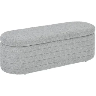 Homcom Sitzbank mit Stauraum Teddy-Vlies-Optik, Bettbank mit Holzbeine, für Schlafzimmer, 116 x 41 x 40,5 cm, Hellgrau