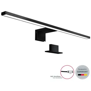 B.K.Licht Wandleuchte Badleuchte LED Spiegelleuchte Badezimmer IP44 230V chrom - BKL1112_13, LED fest integriert, 3000K - Warmweiß, 4000K Schminklicht 8W 780lm Badezimmer-Beleuchtung Spiegelschrank Flur schwarz 10 cm x 60 cm x 3 cm