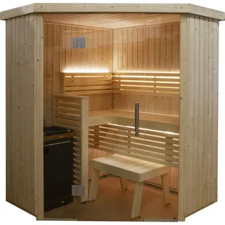 Harvia Variant View Corner Sauna Saunakabine aus Fichte ca. 163 x 163 x 201 cm