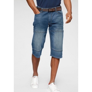 H.I.S. H.I.S Jeansbermudas »HANTZ«, (Set, 2 tlg mit abnehmbarem Gürtel), gerader Beinschnitt, Used-Look mit Abriebeffekten, Gr. 40 - N-Gr, blue-washed, , 43051814-40 N-Gr