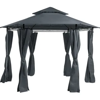 Beliani Gazebo 3,5  x 3,5 m graphitgrau