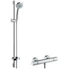 Hansgrohe Brausekombination Croma 100 Multi mit Thermostat Ecostat Comfort und Brausenstange Unica C