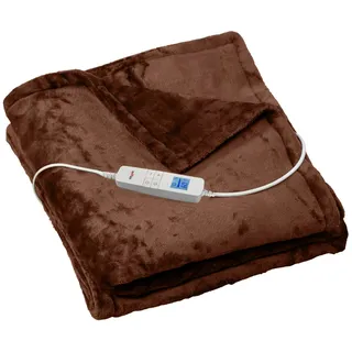Grafner Grafner® Heizdecke Wärmedecke Flannel Fleece elektro 180 x 130 cm Braun WD10966