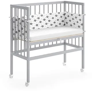 VitaliSpa Beistellbett Sophie, Stubenbett, Grau, 40 x 90 cm 1 Seitenschiene