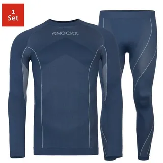 SNOCKS Thermounterwäsche Herren mit Daumenloch BLAU XL