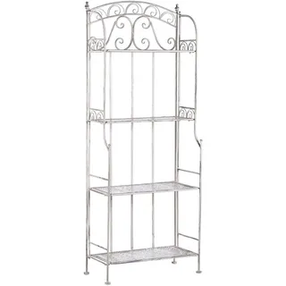 Beliani Gartenregal weiß Metall 4 Ablageflächen klappbar Padua (61 x 32 x 156 cm, Gartenzubehör, Gartenkommoden & Gartenregale