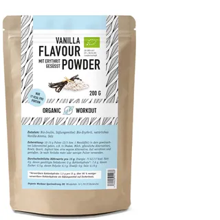 Bio Vanille Geschmackspulver - Leckerer Geschmack und Süße - ohne künstliche Süßstoffe- Vielseitig einsetzbar für Lebensmittel & Getränke - Flavour Powder - Organic Workout (1er)