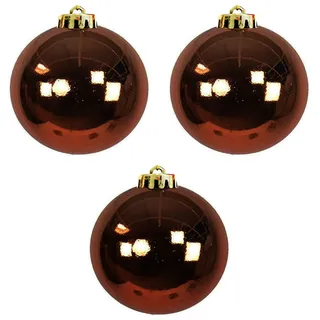 Mojawo 3 Stück XXL Weihnachtsbaumkugeln Christbaumkugeln Braun Ø 20cm