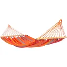 LA SIESTA Stabhängematte Einzel ALISIO Toucan - Liegefläche 140 x 190 cm - Bezug Polypropylen Outdoor Gewebe - orange gestreift - maximale Belastbarkeit 120 kg - Bambus Spreizstab