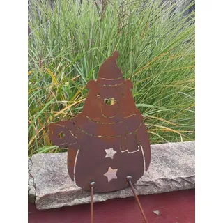 Edelrost Kantenhocker Bär Weihnachten Rost Advent Gartendeko Dekofigur Rostdeko