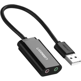 UGREEN USB-A To 3.5mm External Stereo Sound Adapter Black 15cm