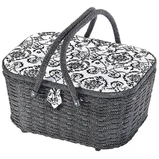 Kobolo Nähkorb Nähkästchen oval schwarz/weiß (schwarz-weiss) schwarz