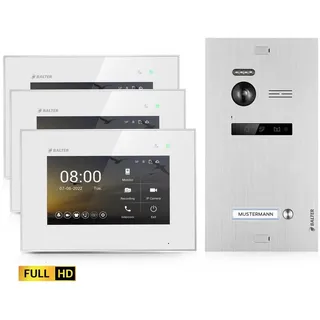 Balter Video-Türsprechanlage EVO HD Einfamilienhaus (Einfamilienhaus, Komplettsett, 3-tlg., Full HD Kamera) silberfarben