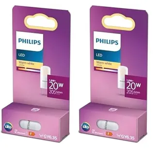 Philips LED GY6.35 Lampe, 20W, Stiftsockel, warmweiß, Weiß (Packung mit 2)